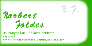 norbert foldes business card